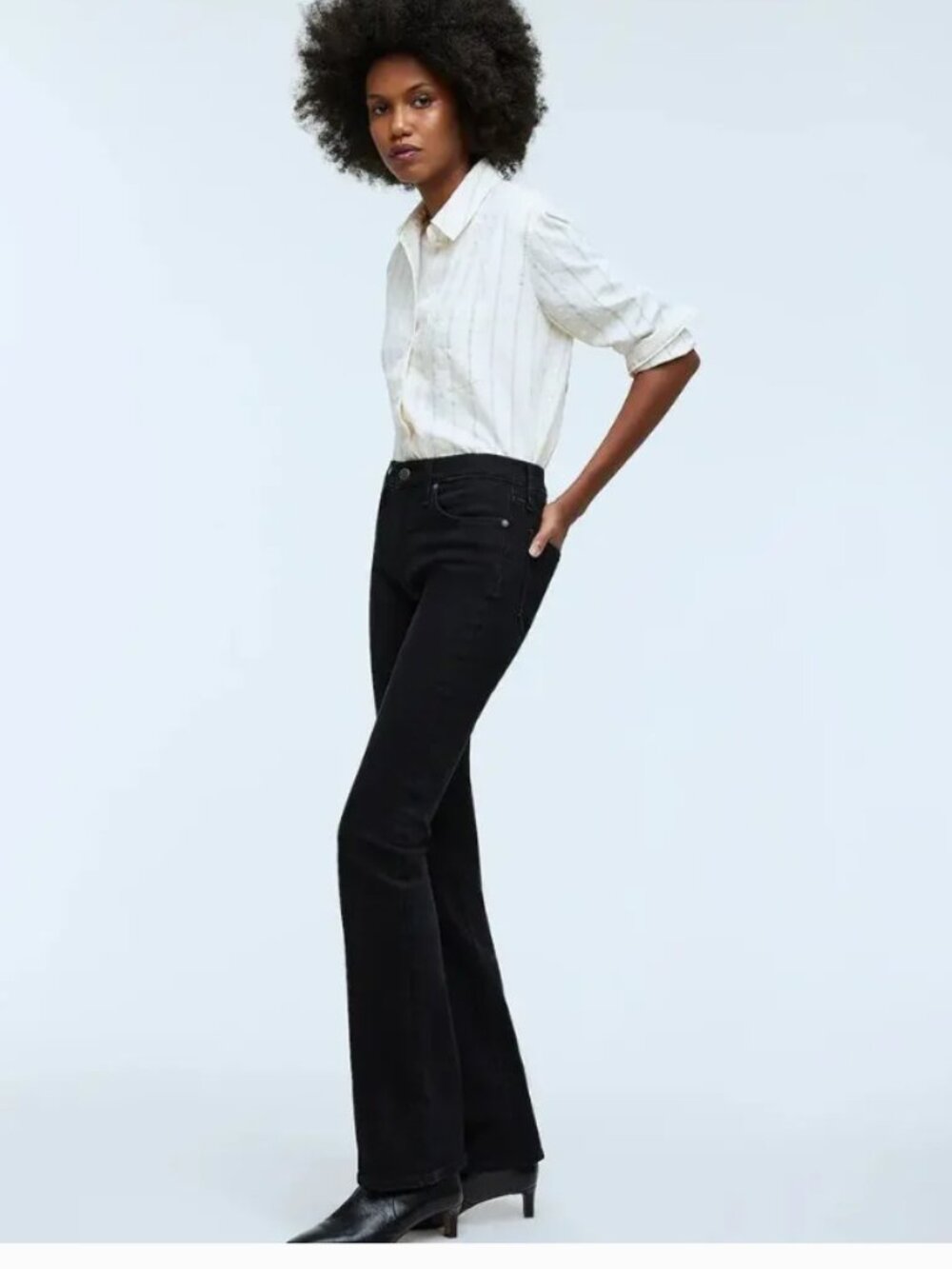 Madewell Kick Out Full-Length Jeans In Black Size 28 NEW